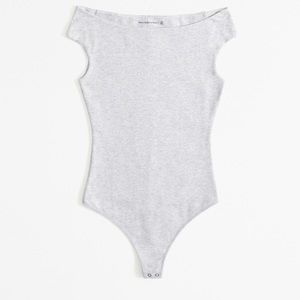 ABERCROMBIE cotton-blend seamless fabric off-the- shoulder bodysuit